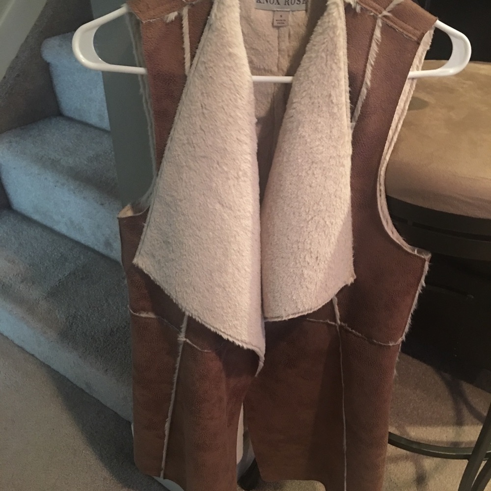 Faux suede/fur vest